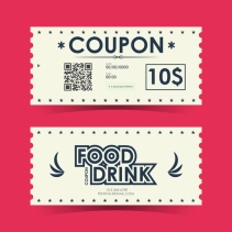 Coupon ticket card. Element template for design. Vector illustration.